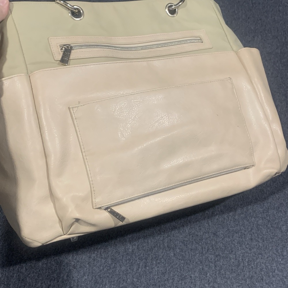 Beis The Baby Bag in Beige/Cream Trim Vegan Leather Multi Straps - Picture 4 of 16